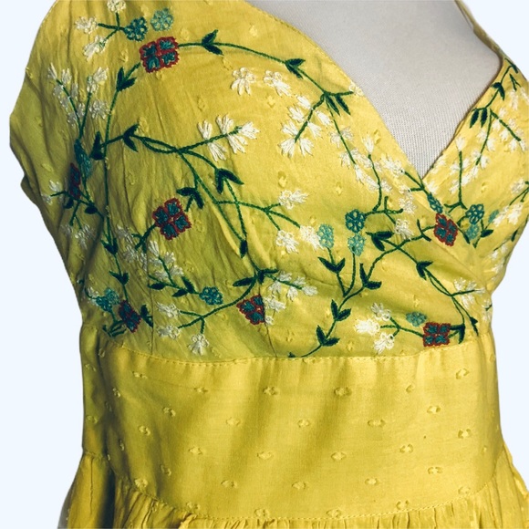 FINAL DAY Last Chance NWT Banjanan Swiss Dot Sunflower Maxi Dress xs - Picture 6 of 8